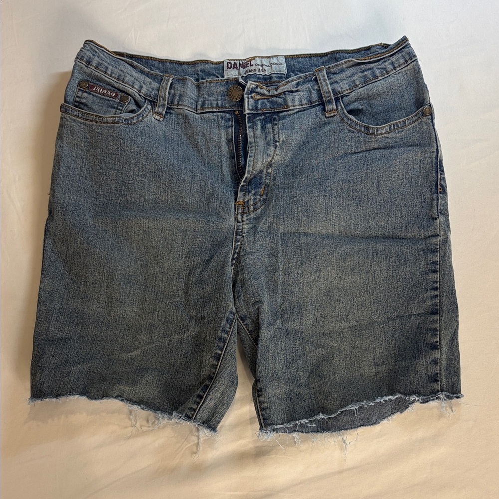 Denim Cutoff Jean Shorts in Light Blue